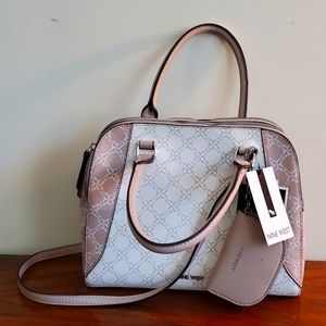 NWT Nine West Satchel w/adjustable shoulder strap & matching card case